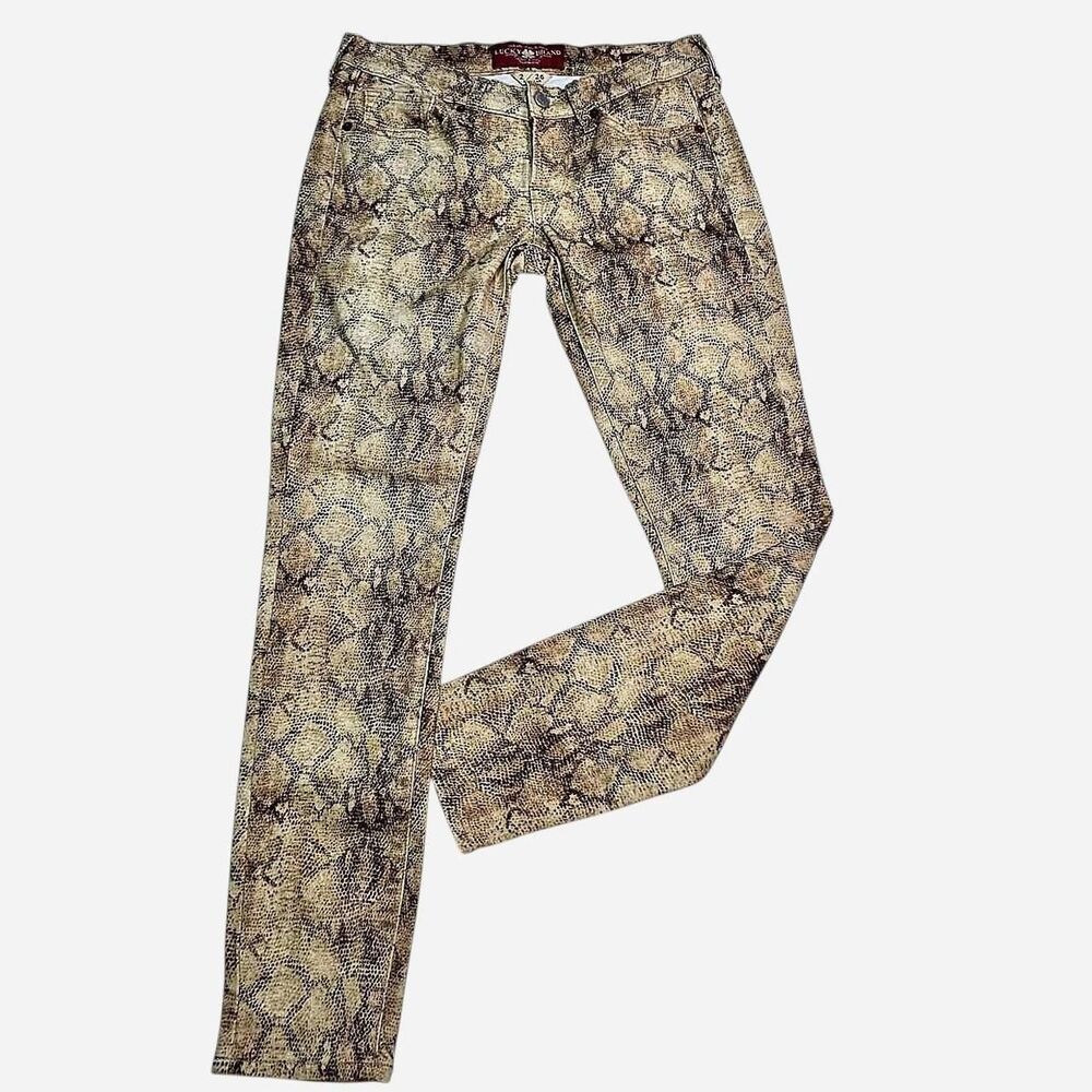 Lucky Brand Charlie Skinny Snake Print Jeans 2/26 - Picture 2 of 8